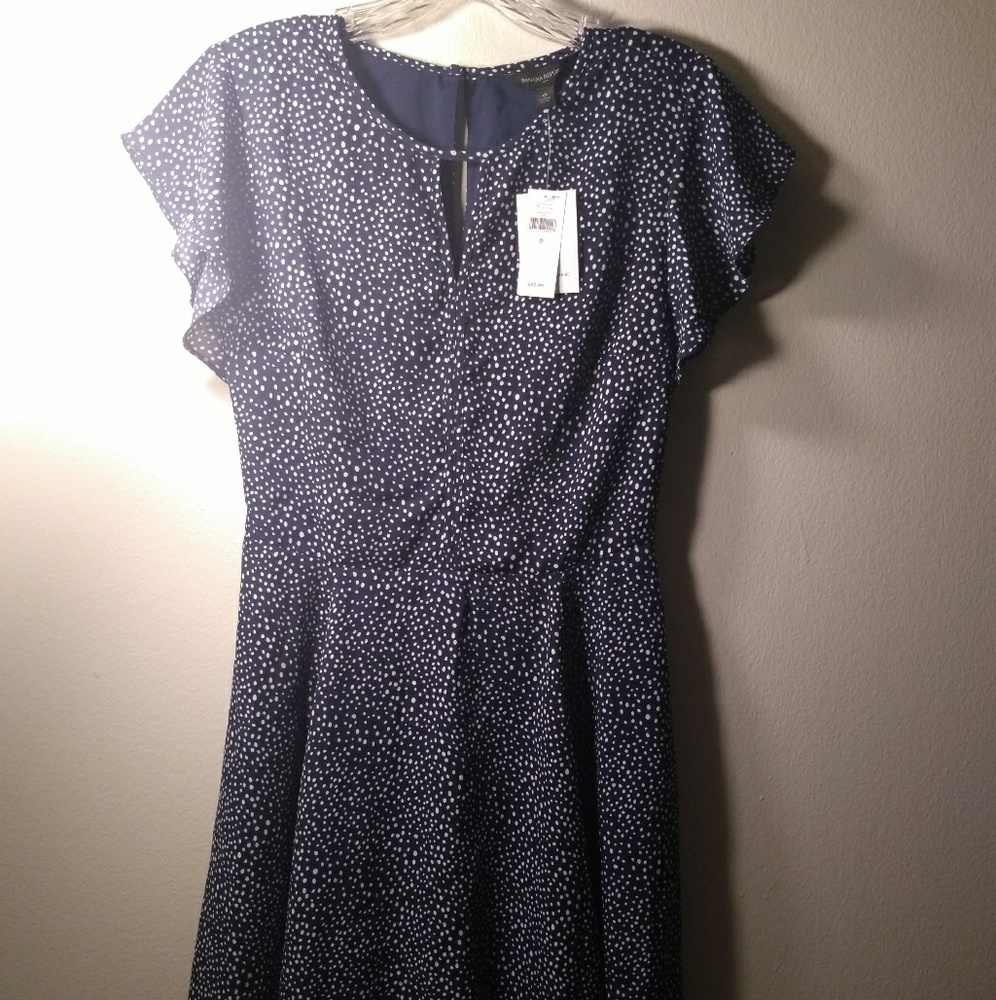 Banana Republic Factory Blue and White Print Dress